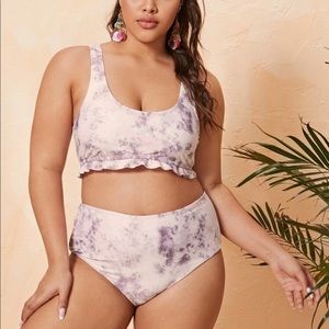 Tie Dye Ruffle Bikini from Shein! Size 1X!